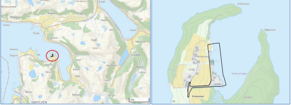 Figur 1 Lokalisering av planområdet - Klikk for stort bilete
